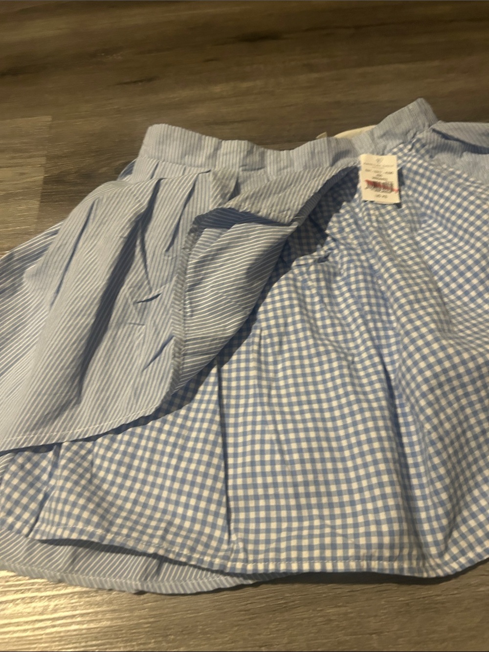 Light Blue Gingham A-Line Women’s Skirt - Unbranded - Picture 3 of 5